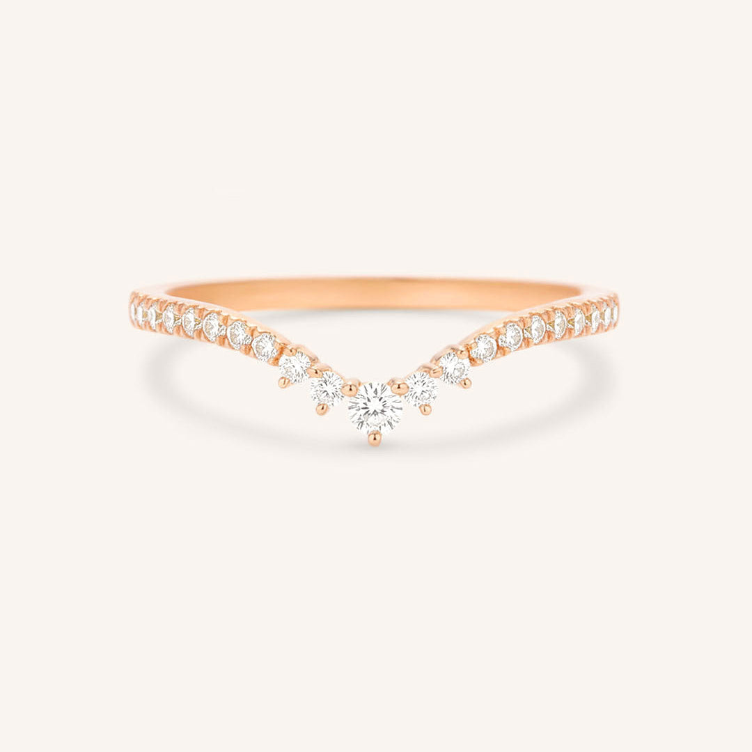 1.35 TCW Round Curved Moissanite Wedding Band