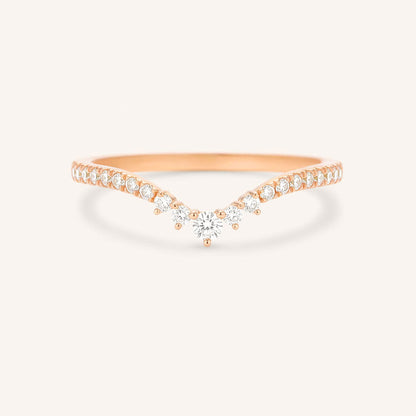 1.35 TCW Round Curved Moissanite Wedding Band