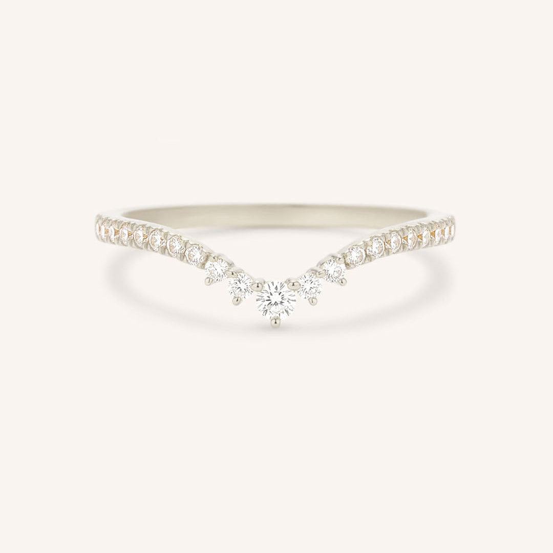 1.35 TCW Round Curved Moissanite Wedding Band