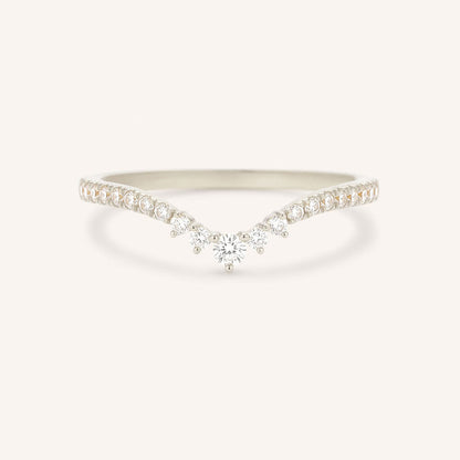 1.35 TCW Round Curved Moissanite Wedding Band