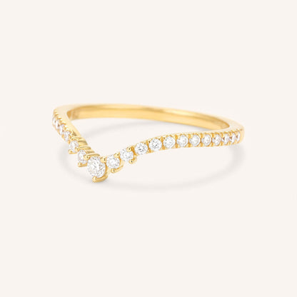 1.35 TCW Round Curved Moissanite Wedding Band
