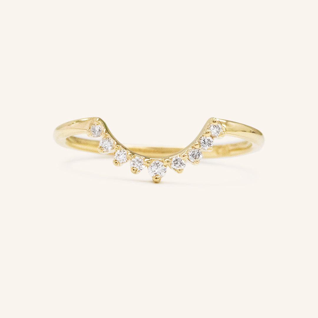 0.12 TCW Round Curved Moissanite Wedding Band