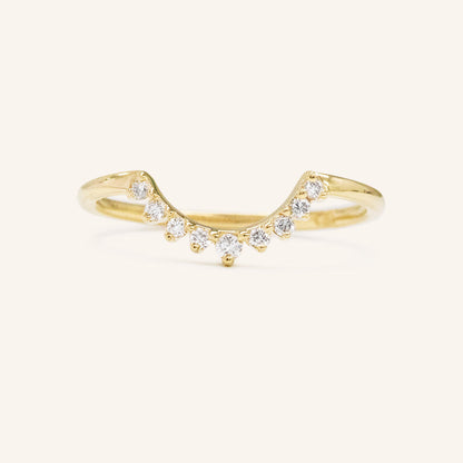 0.12 TCW Round Curved Moissanite Wedding Band