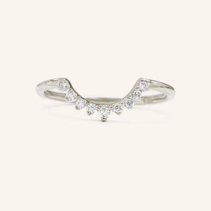 0.12 TCW Round Curved Moissanite Wedding Band