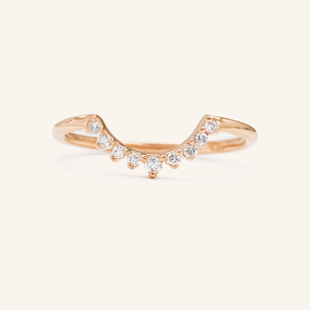 0.12 TCW Round Curved Moissanite Wedding Band