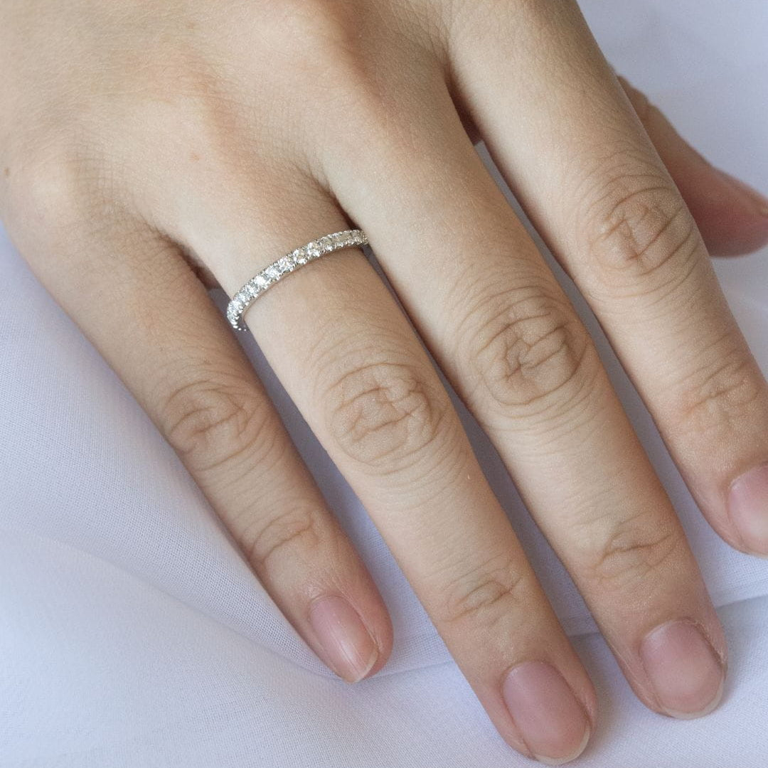 0.4 TCW Round Full Eternity Moissanite Wedding Band