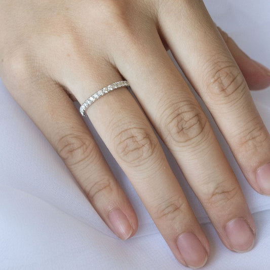 0.4 TCW Round Full Eternity Moissanite Wedding Band
