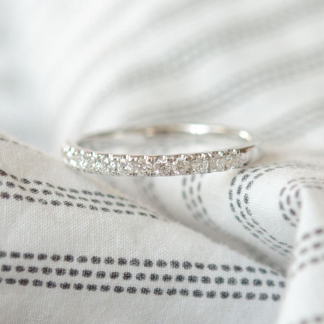 0.4 TCW Round Full Eternity Moissanite Wedding Band