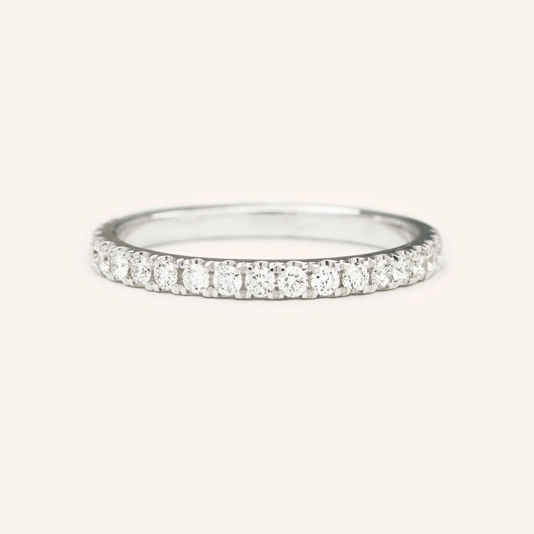 0.4 TCW Round Full Eternity Moissanite Wedding Band