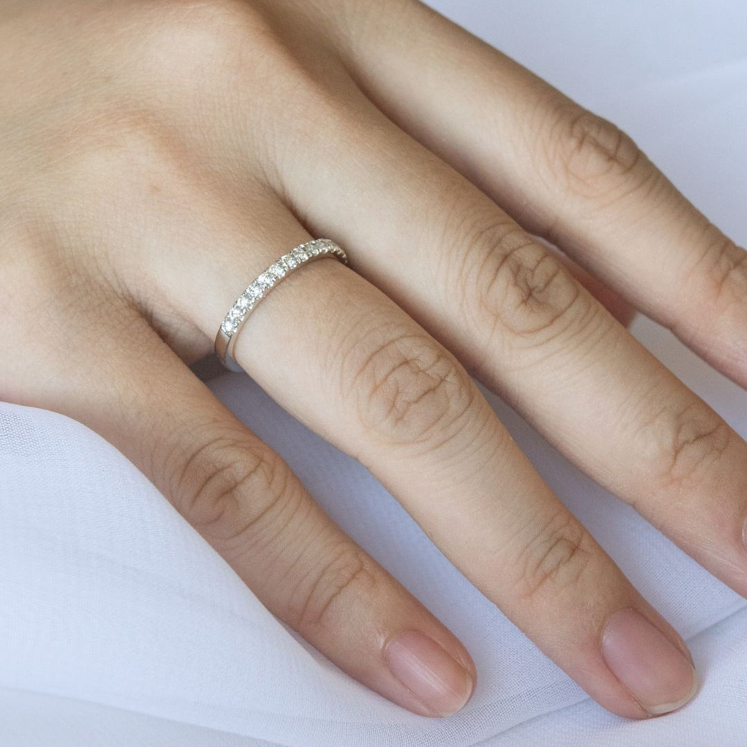 0.4 TCW Round Full Eternity Moissanite Wedding Band