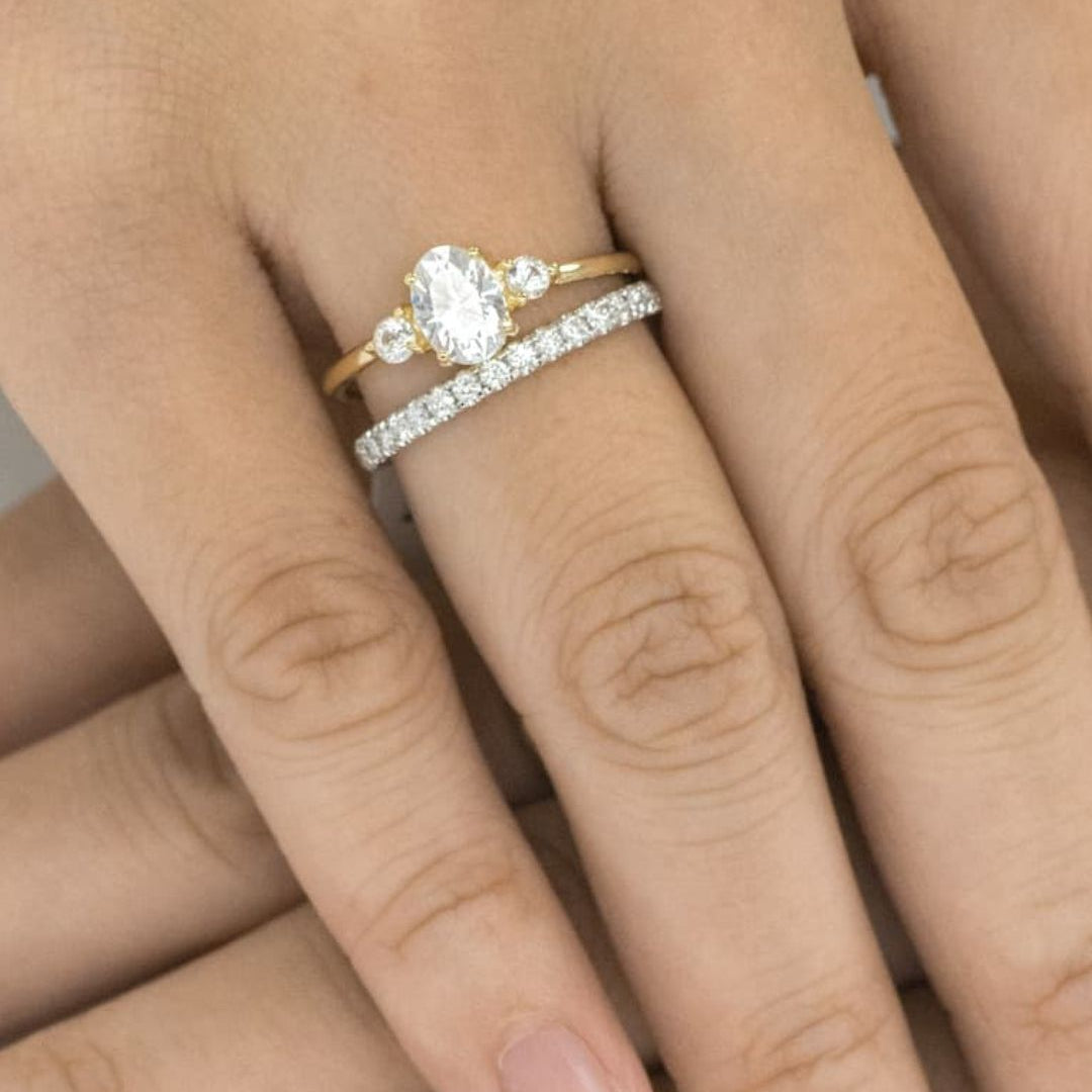 0.4 TCW Round Full Eternity Moissanite Wedding Band
