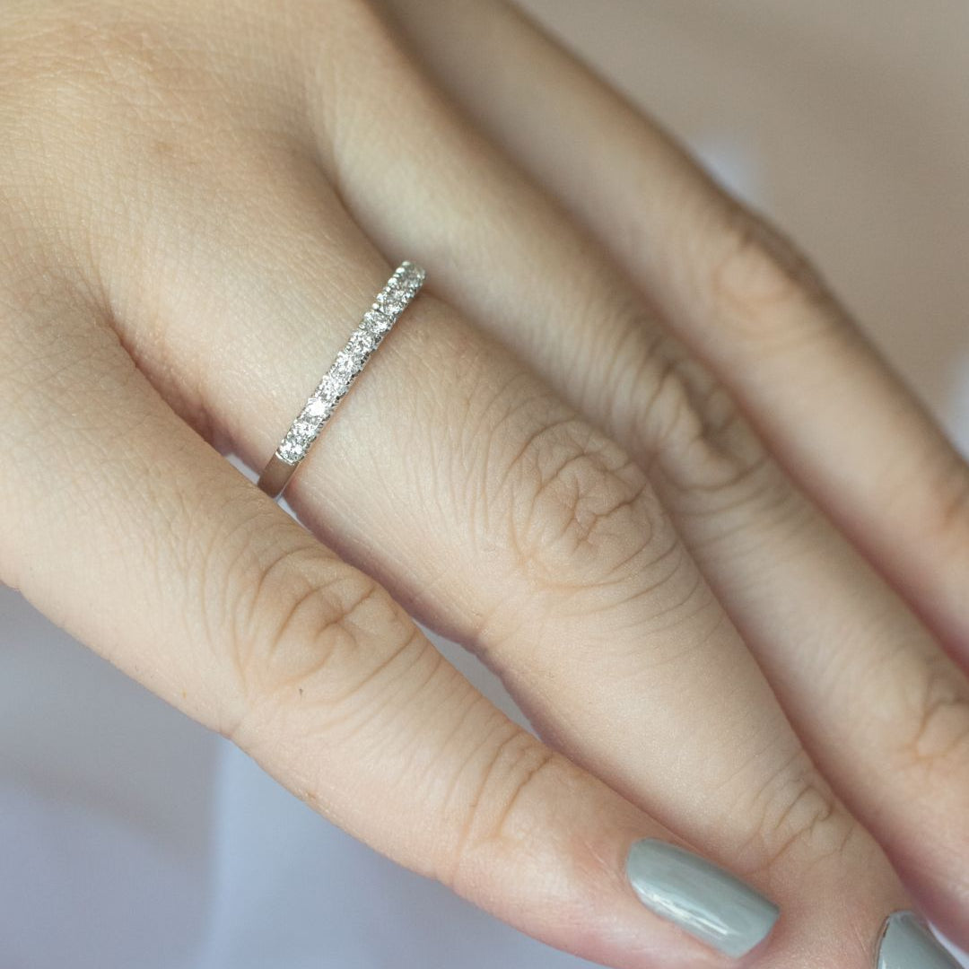 0.4 TCW Round Full Eternity Moissanite Wedding Band