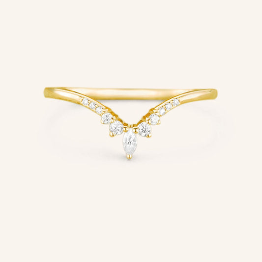 0.15 TCW Round Curved Moissanite Wedding Band
