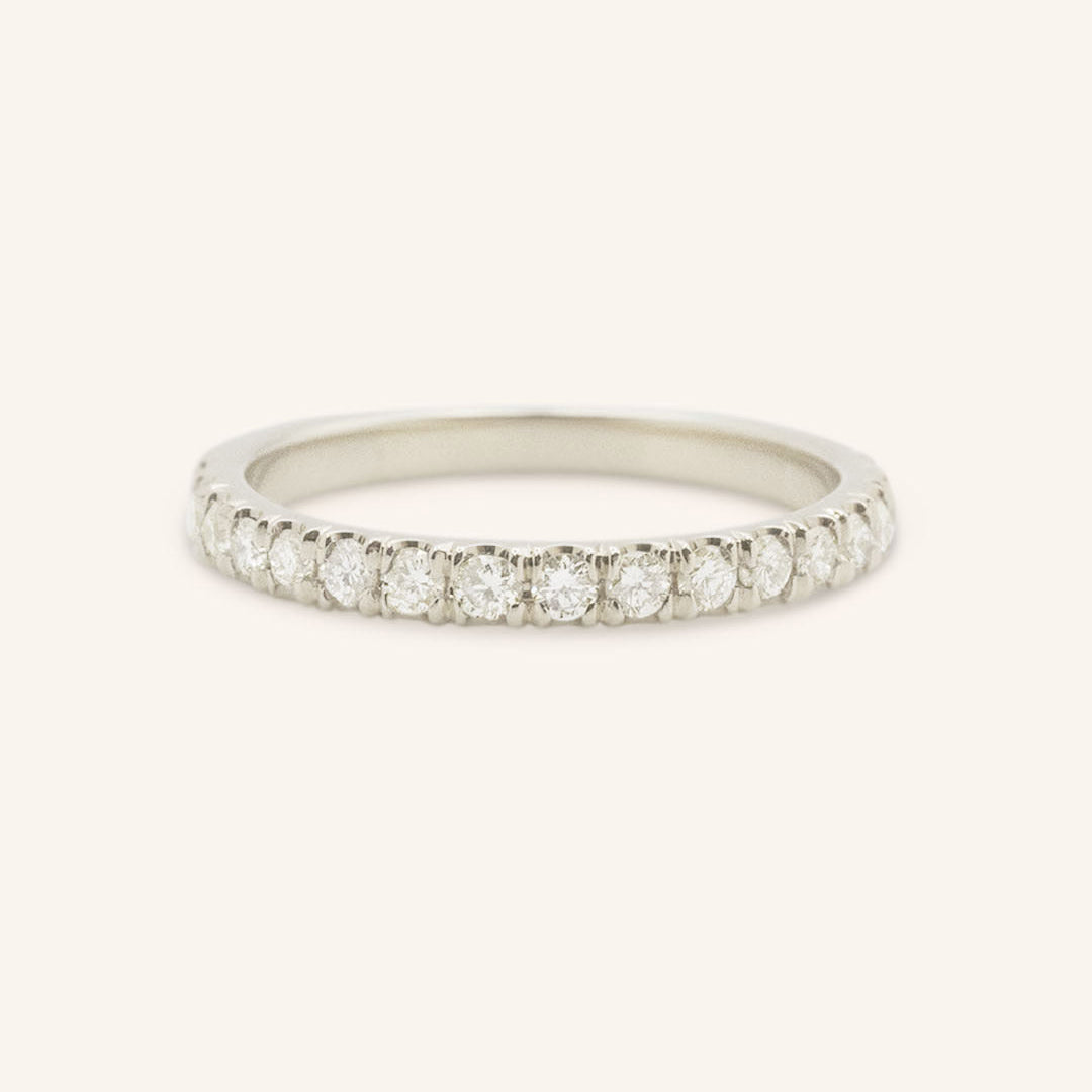 2.16 TCW Round Half Eternity Moissanite Wedding Band