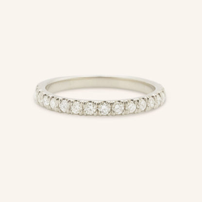2.16 TCW Round Half Eternity Moissanite Wedding Band