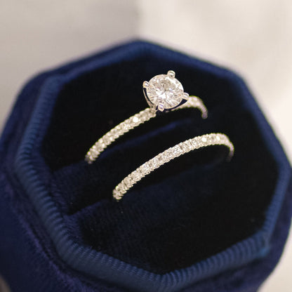 2.16 TCW Round Half Eternity Moissanite Wedding Band