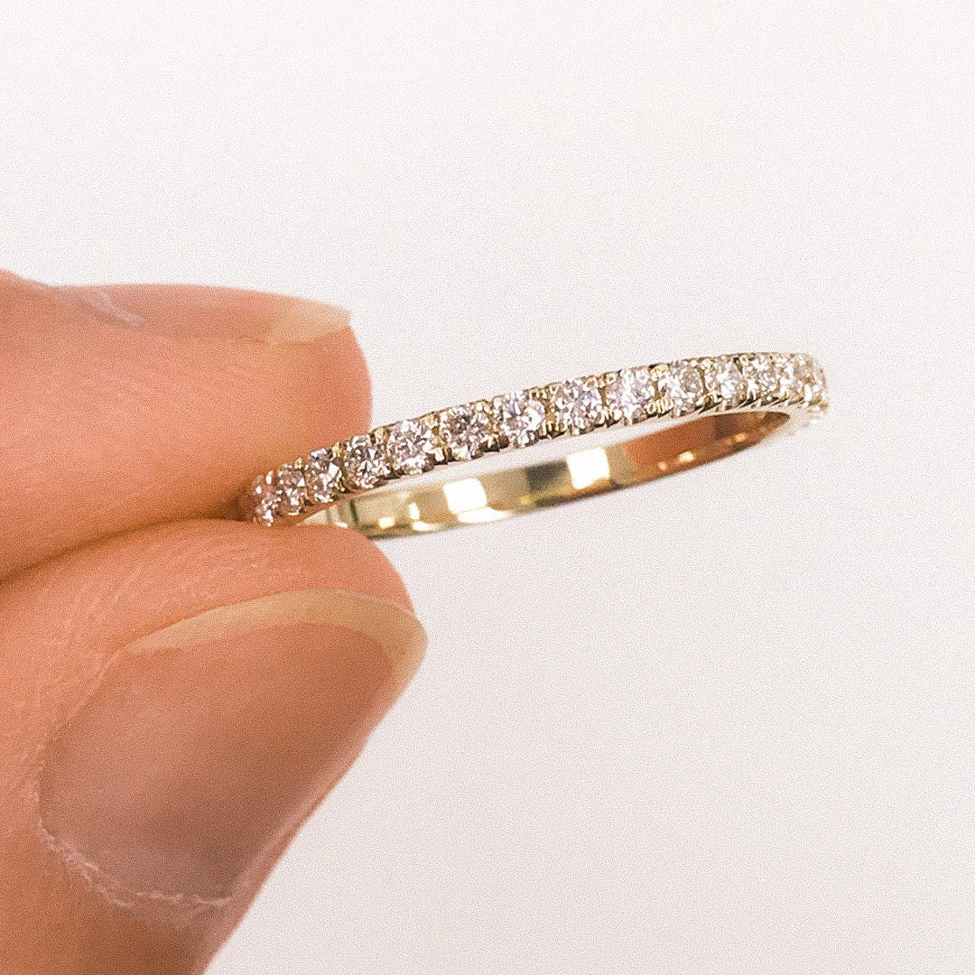 2.16 TCW Round Half Eternity Moissanite Wedding Band