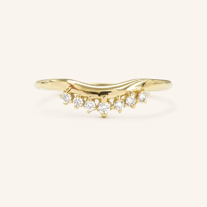 0.12 TCW Round Curved Moissanite Wedding Band