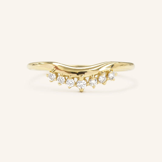 0.12 TCW Round Curved Moissanite Wedding Band