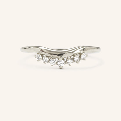 0.12 TCW Round Curved Moissanite Wedding Band