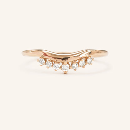 0.12 TCW Round Curved Moissanite Wedding Band