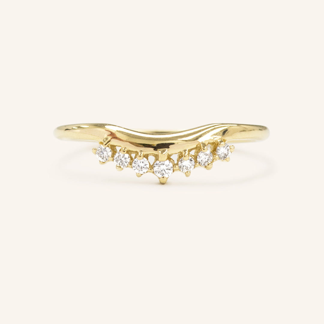 0.12 TCW Round Curved Moissanite Wedding Band