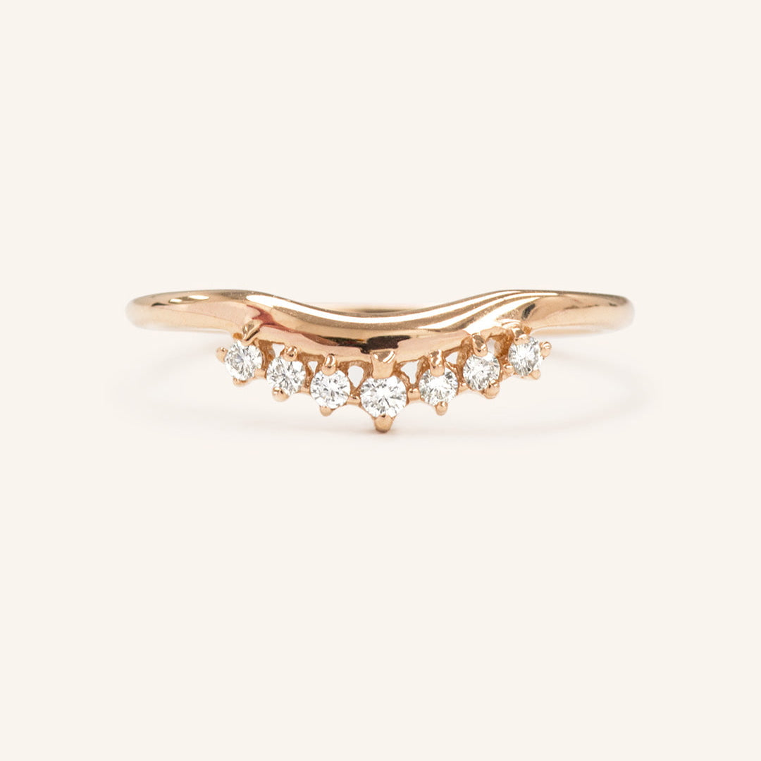 0.12 TCW Round Curved Moissanite Wedding Band