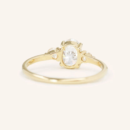 1.71 CT Oval Three Stone Moissanite Engagement Ring