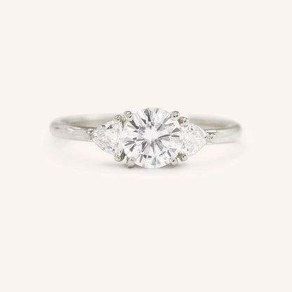 1.60 CT Round Three Stone Moissanite Engagement Ring