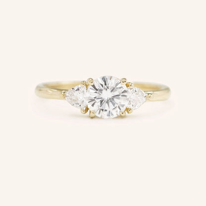1.60 CT Round Three Stone Moissanite Engagement Ring