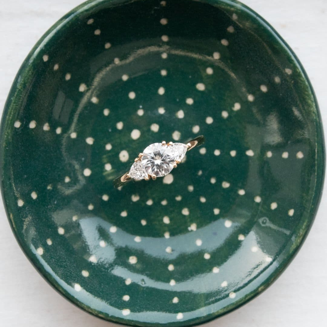 1.60 CT Round Three Stone Moissanite Engagement Ring