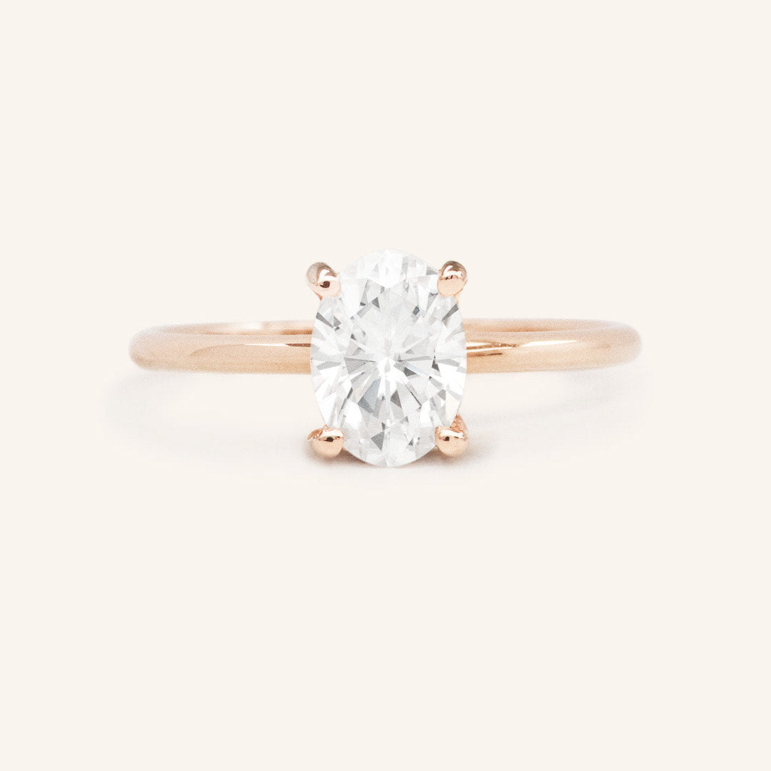 1.33 CT Oval Soliatiare Moissanite Engagement Ring
