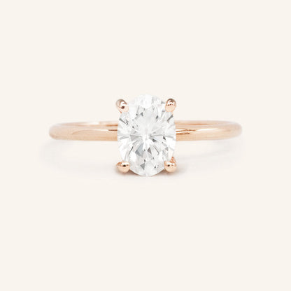 1.33 CT Oval Soliatiare Moissanite Engagement Ring