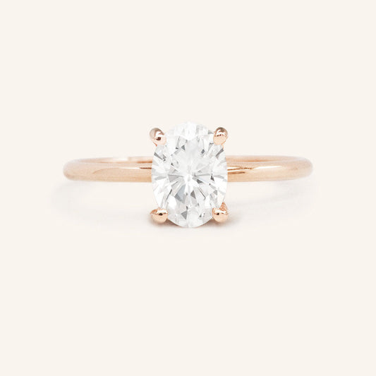1.33 CT Oval Soliatiare Moissanite Engagement Ring