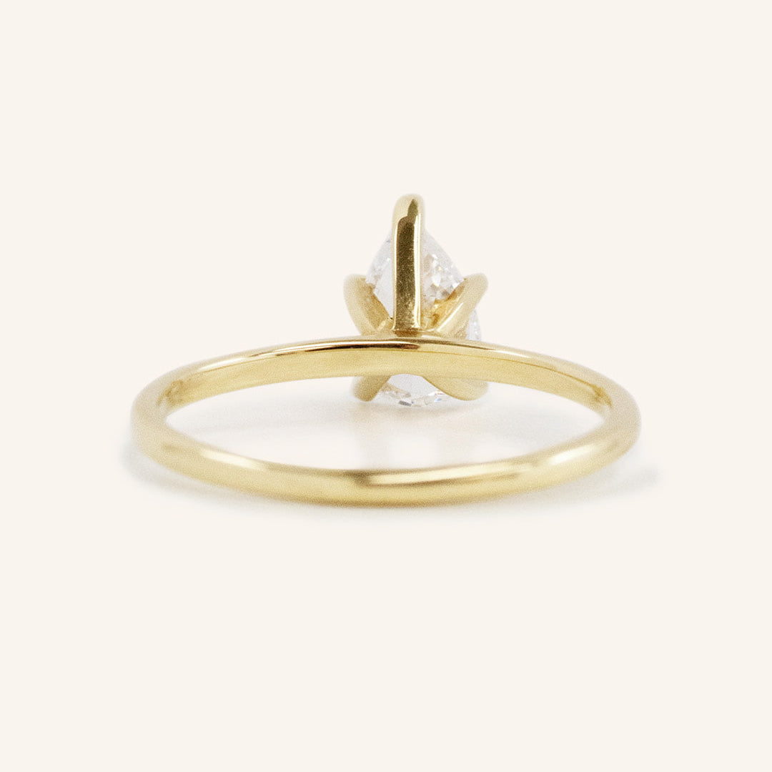 0.85 CT Pear Solitaire Moissanite Engagement Ring