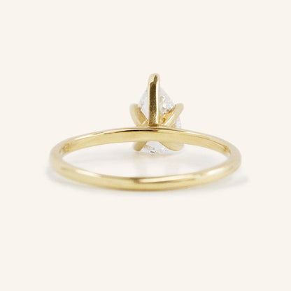 0.85 CT Pear Solitaire Moissanite Engagement Ring