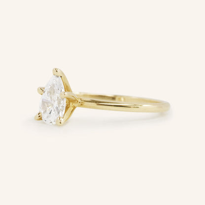 0.85 CT Pear Solitaire Moissanite Engagement Ring