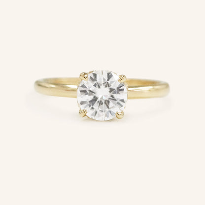 1.60 CT Round Hidden Halo Moissanite Engagement Ring