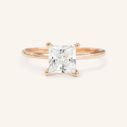 2.08 CT Princess Solitaire Moissanite Engagement Ring