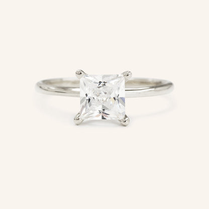 2.08 CT Princess Solitaire Moissanite Engagement Ring
