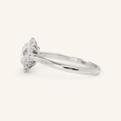 1.33 CT Oval Halo Moissanite Engagement Ring