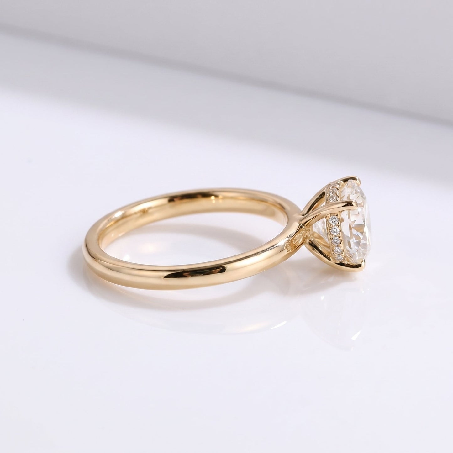2 CT Marquise Pave Lab Grown Engagement Ring