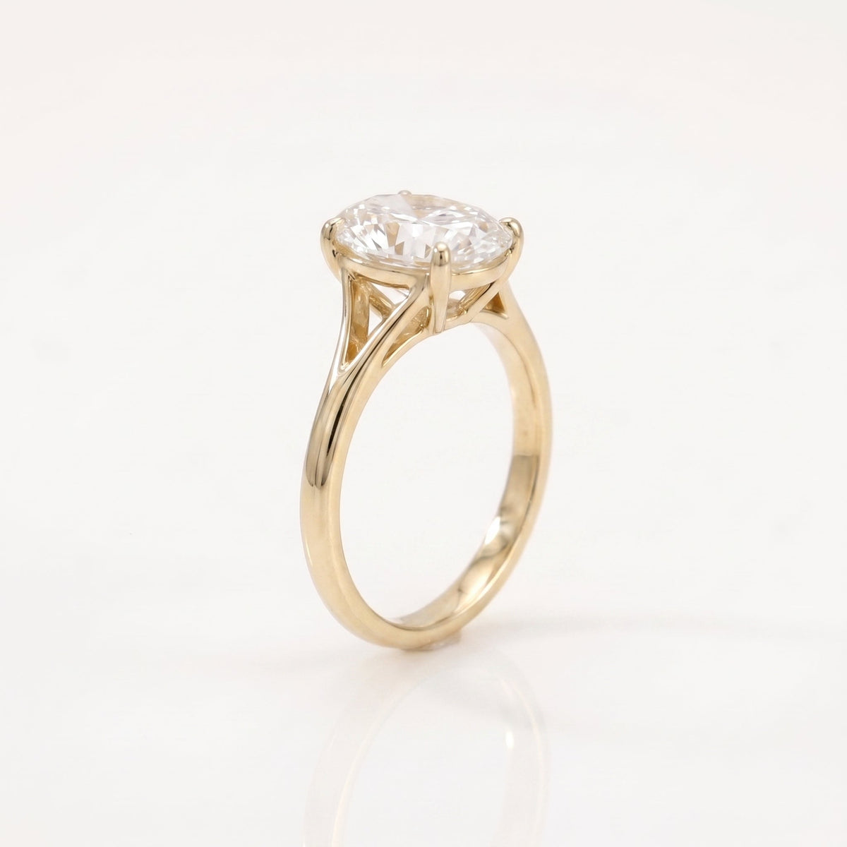 3 CT Oval Solitaire Lab Grown Diamond Engagement Ring