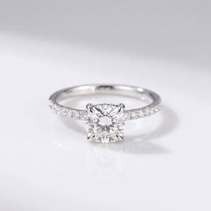 2 CT Marquise Pave Lab Grown Engagement Ring
