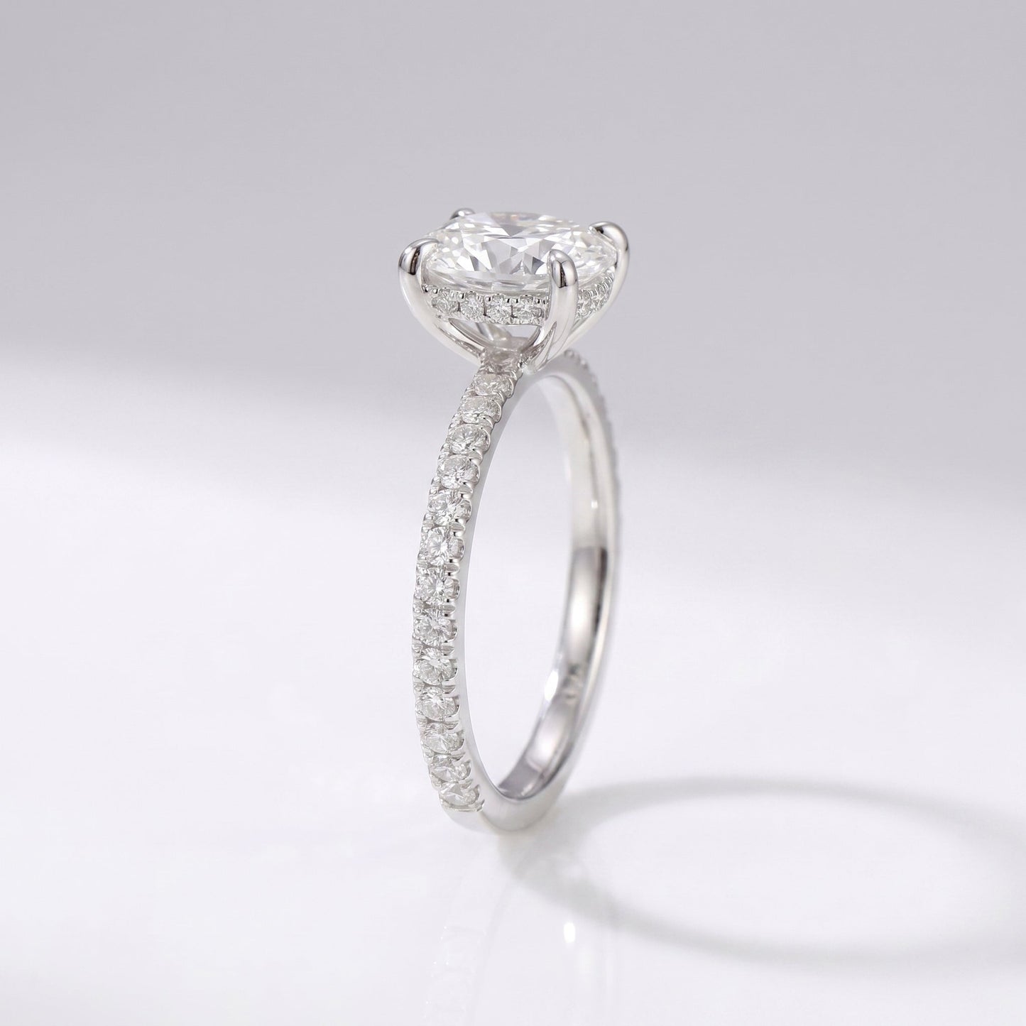 2 CT Marquise Pave Lab Grown Engagement Ring