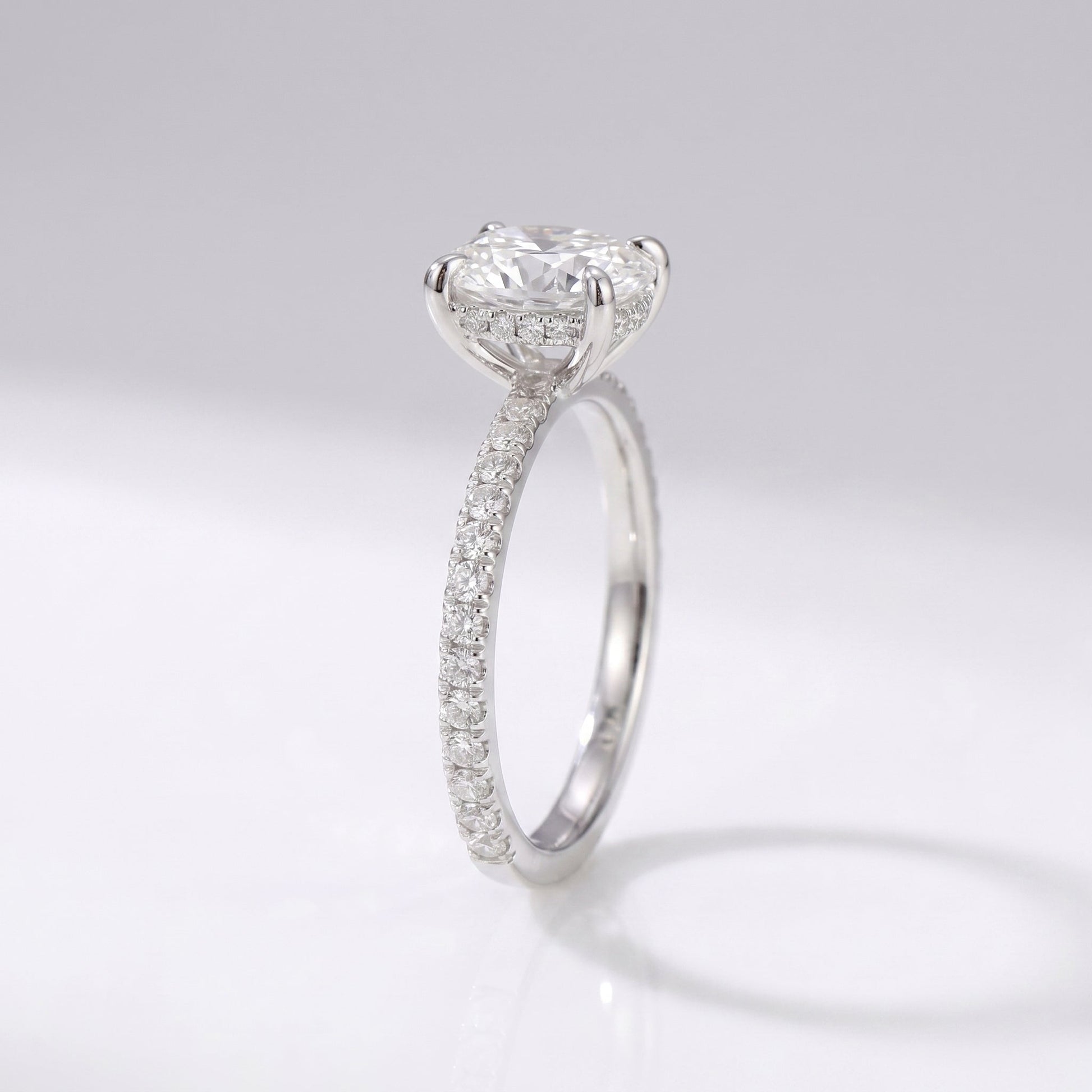 2 CT Marquise Pave Lab Grown Engagement Ring