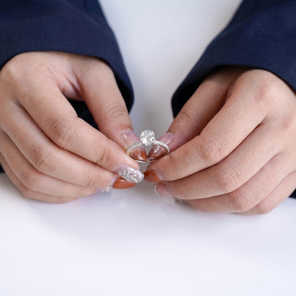 2 CT Marquise Pave Lab Grown Engagement Ring