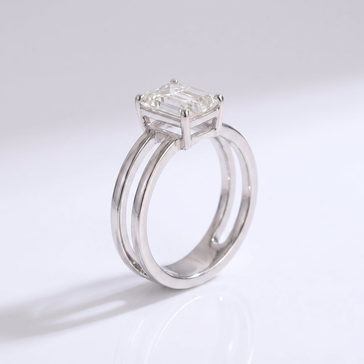2 CT Emerald Solitaire Lab Grown Diamond Engagement Ring