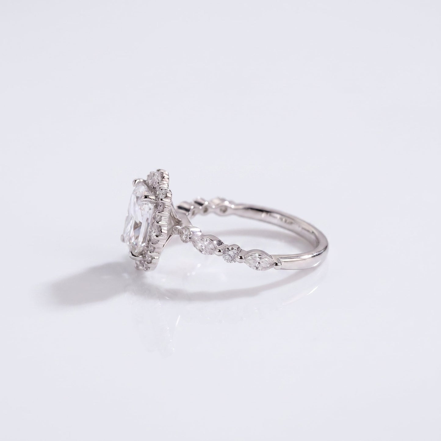 2 CT Marquise Pave Lab Grown Engagement Ring