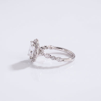 2 CT Marquise Pave Lab Grown Engagement Ring